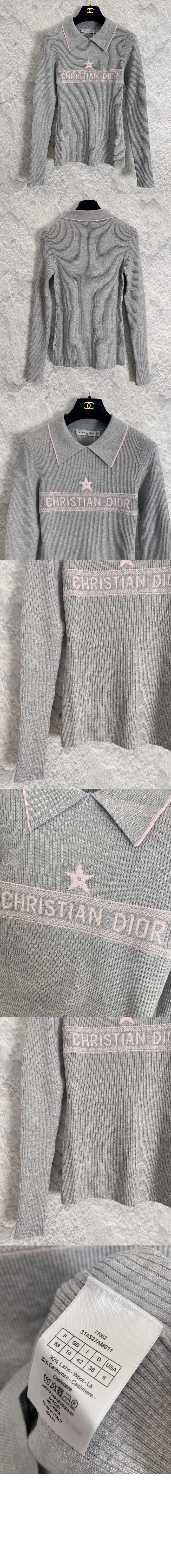 디올 프린트 니트 톱