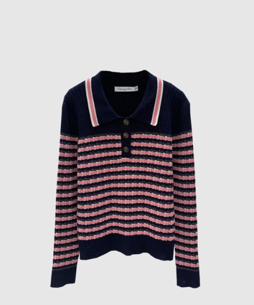 디올 로고 니트 상의