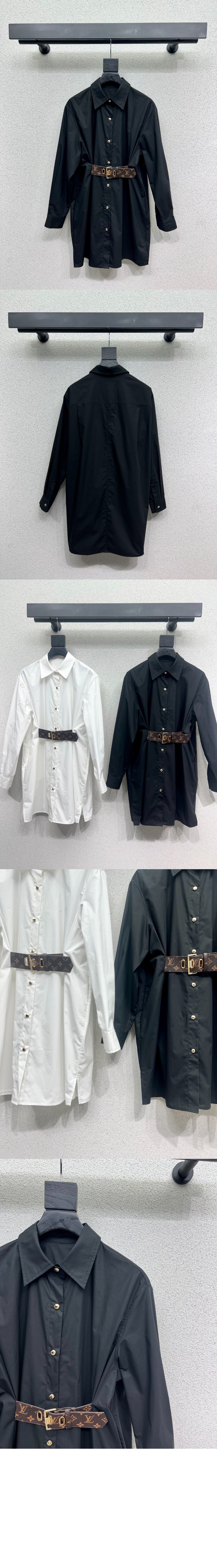 루이비통 벨티드 셔츠 드레스