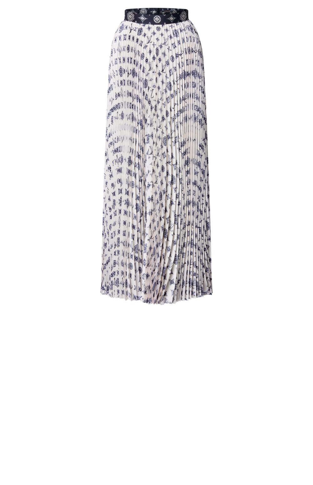 루이비통 모노그램 실크 플리티드 스커트