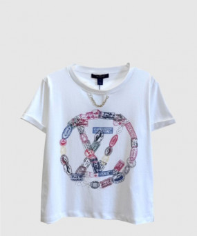 루이비통 로고 프린트 반팔