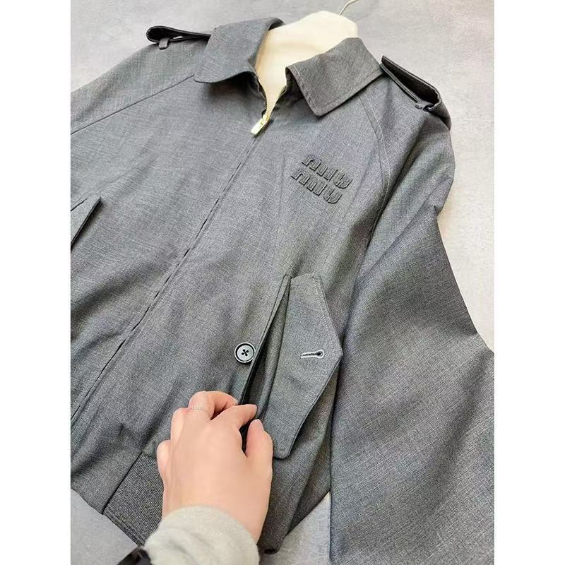 미우미우 그리자일 블루종 재킷