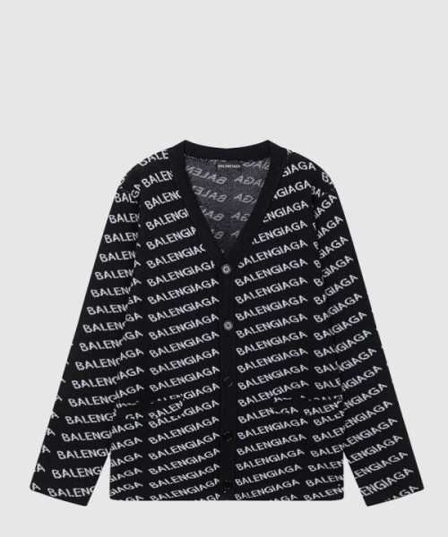 발렌시아가 올오버 로고 가디건