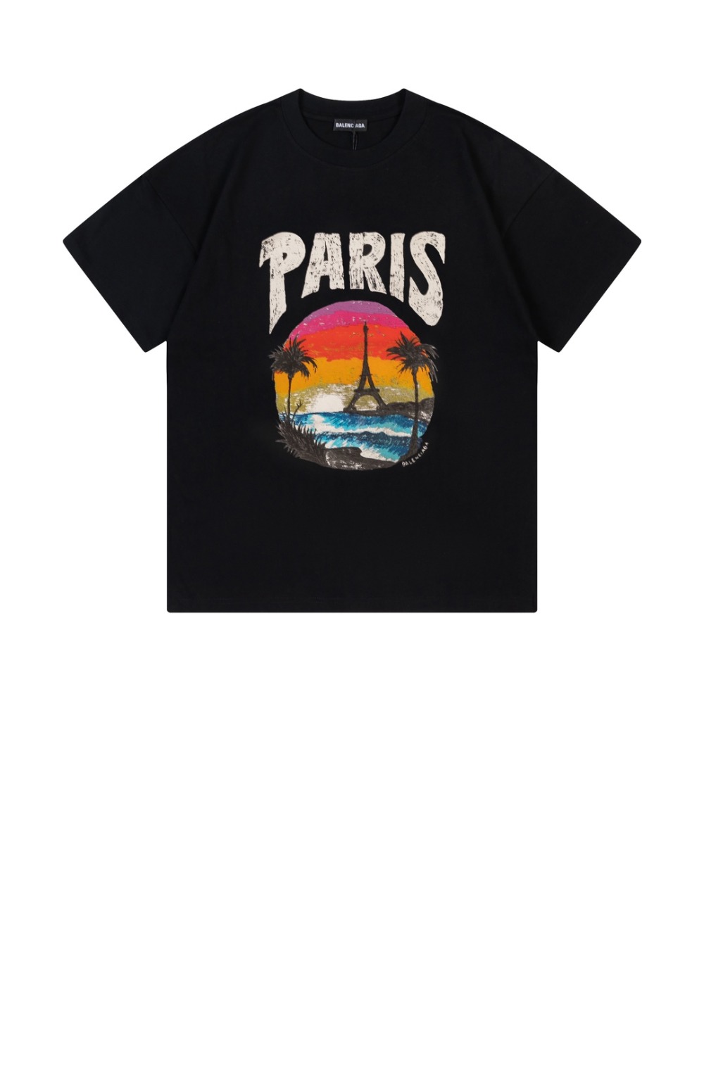 발렌시아가 로고 프린트 반팔