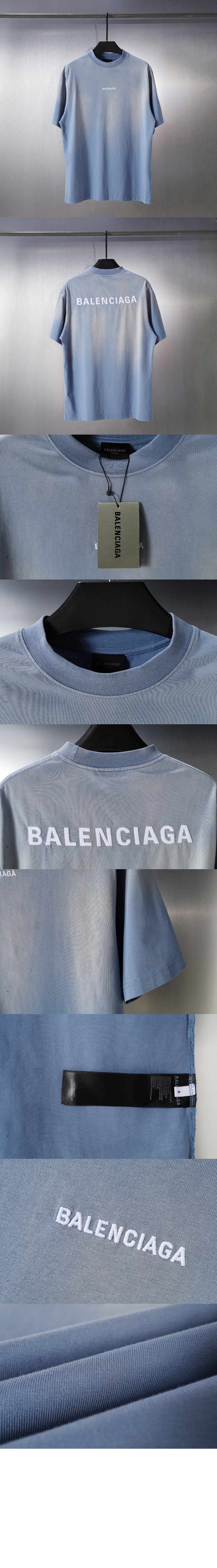 발렌시아가 로고 프린트 반팔