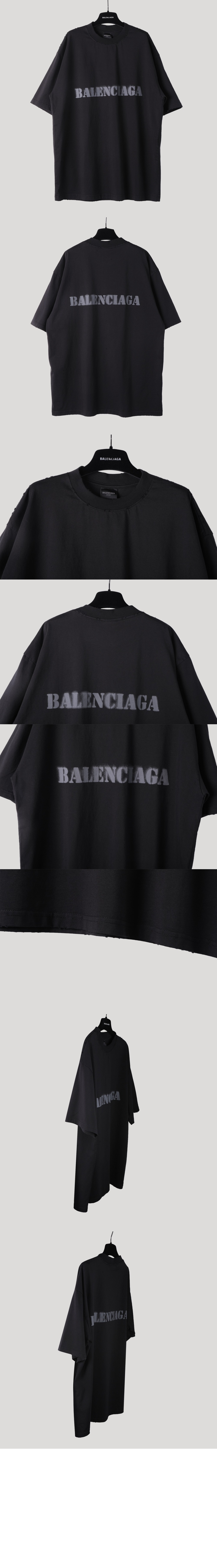 발렌시아가 로고 프린트 반팔