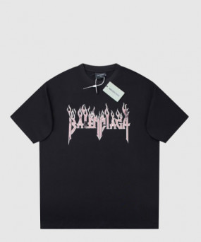 발렌시아가 로고 프린트 반팔