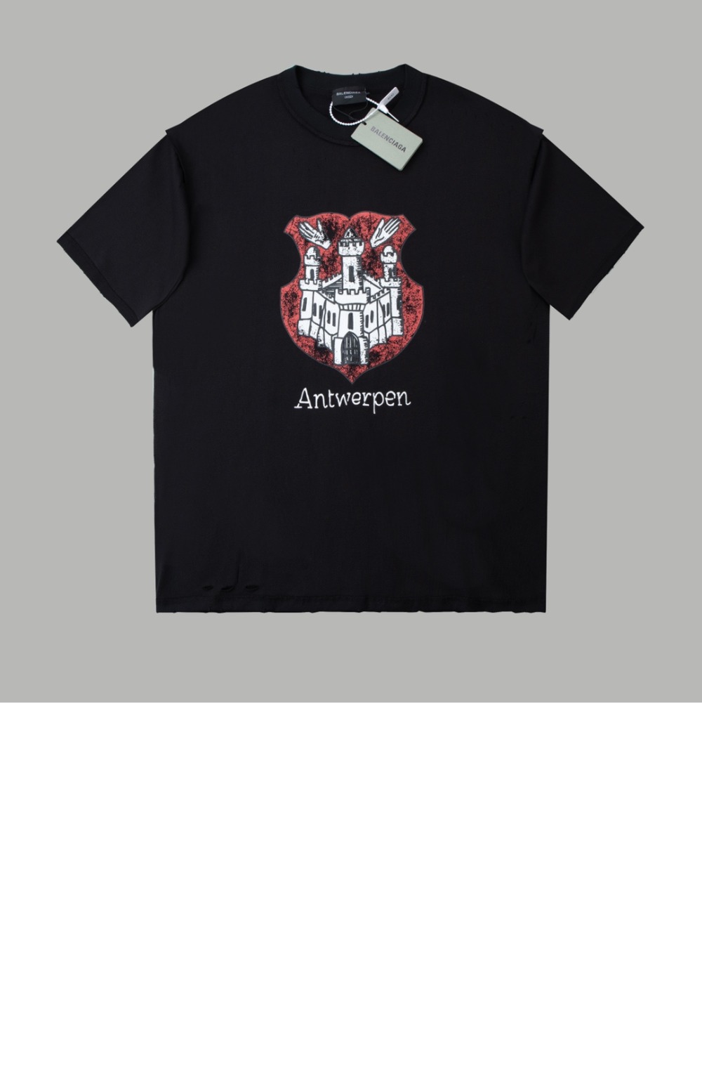 발렌시아가 로고 프린트 반팔