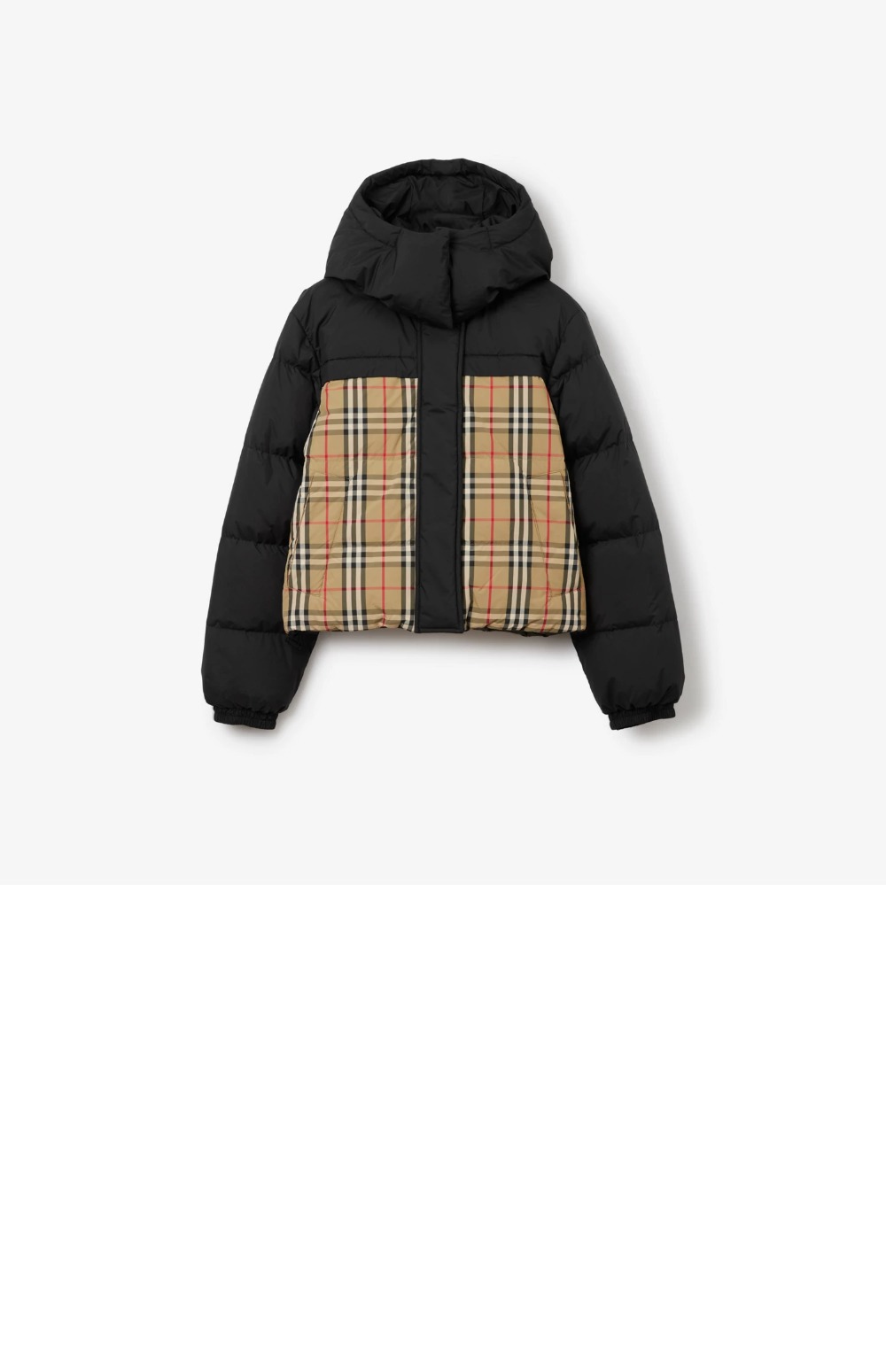 버버리 크롭 리버시블 체크 퍼퍼 재킷