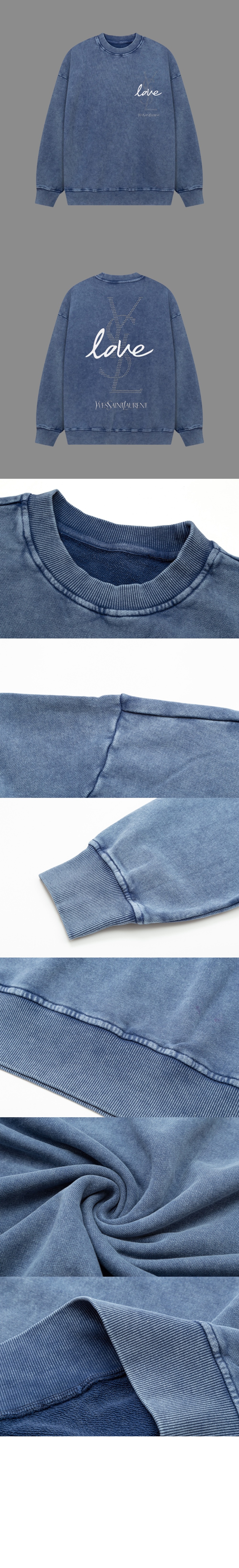 생로랑 로고 프린트 면 톱