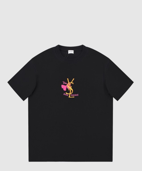 생로랑 로고 프린트 반팔