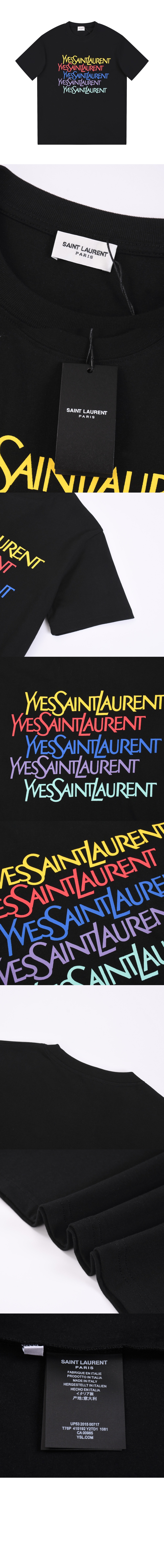 생로랑 로고 프린트 반팔