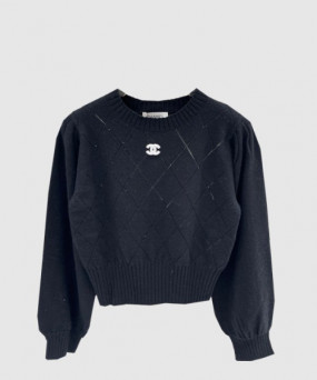 샤넬 프린트 니트 톱