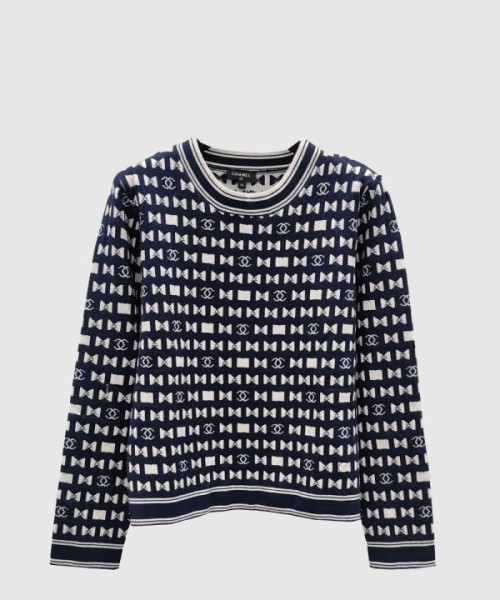 샤넬 로고 니트 상의