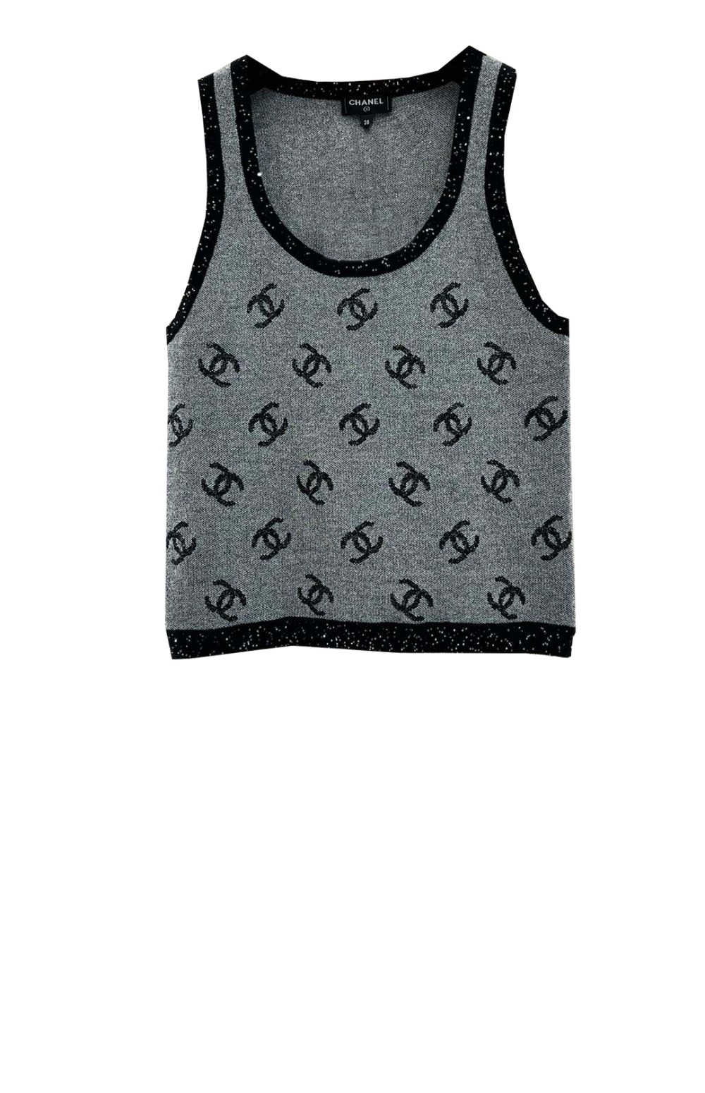 샤넬 프린트 니트 톱