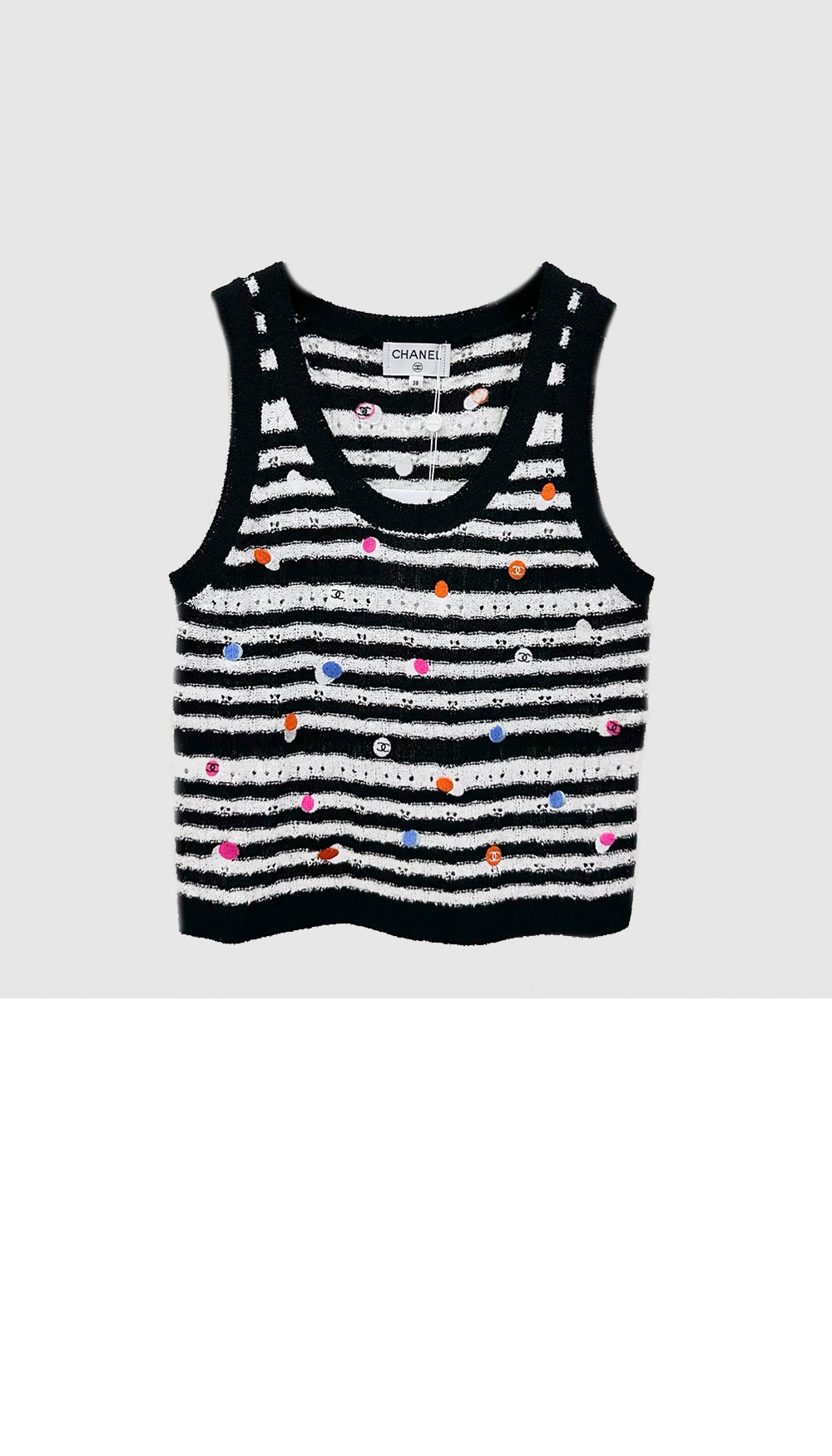 샤넬 프린트 니트 톱