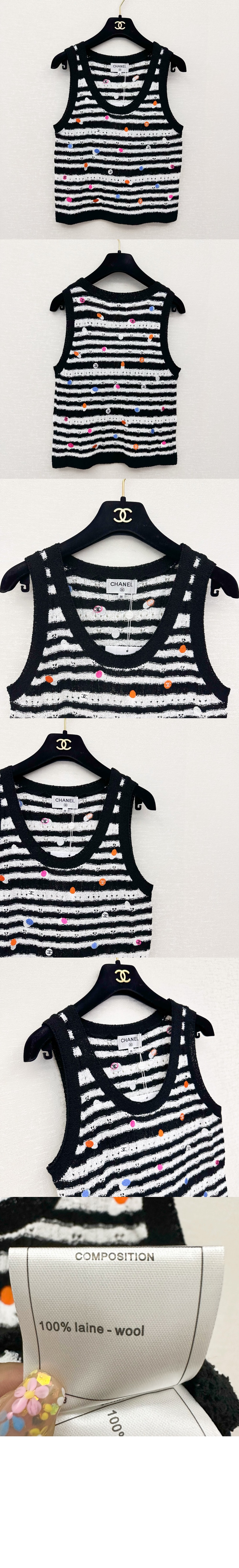 샤넬 프린트 니트 톱