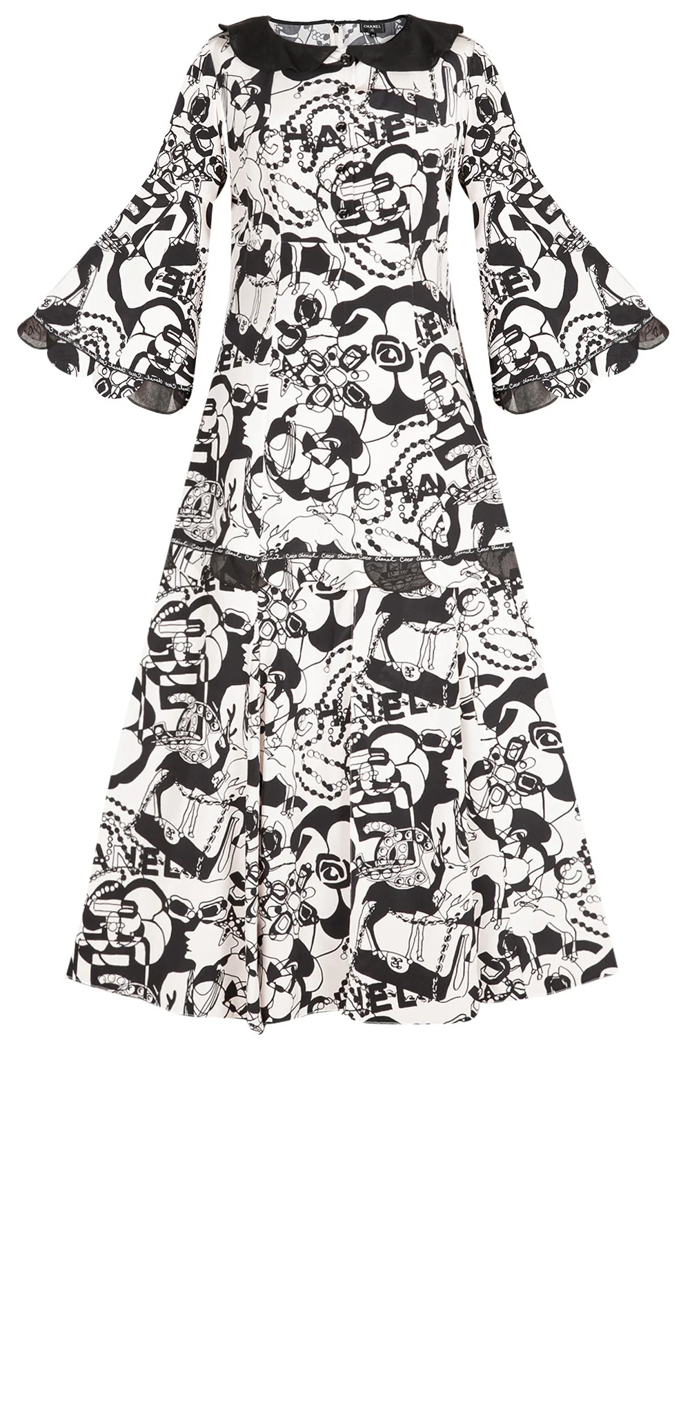 샤넬 플라워 프린트 원피스
