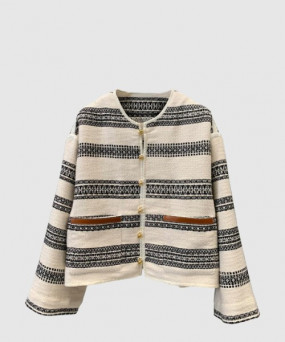 셀린느 바하 가디건 스트라이프 트위드