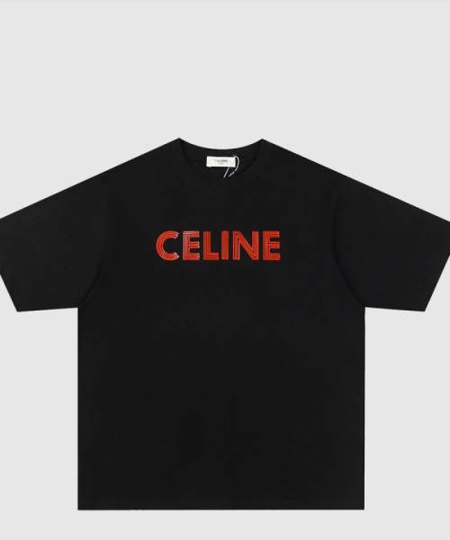 셀린느 로고 코튼 반팔 티셔츠