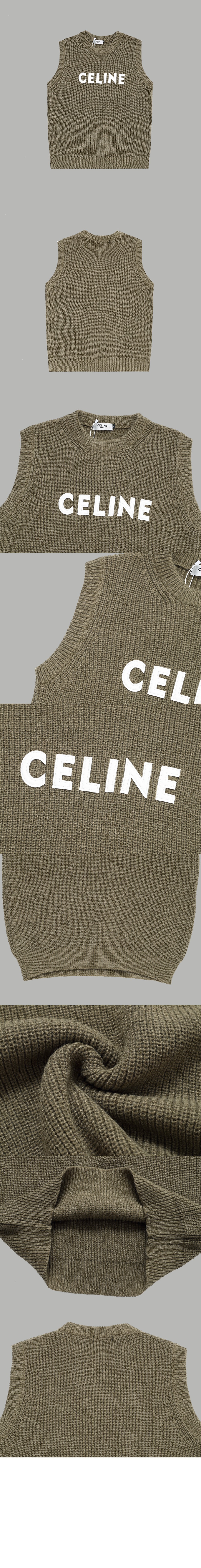 셀린느 로고 민소매 크롭