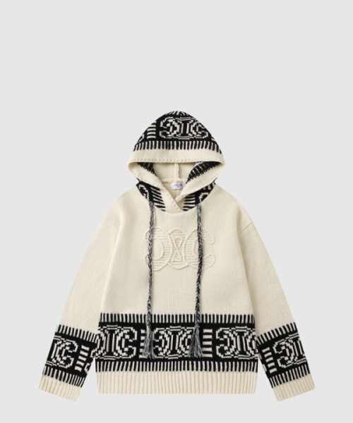 셀린느 로고 후드 긴팔