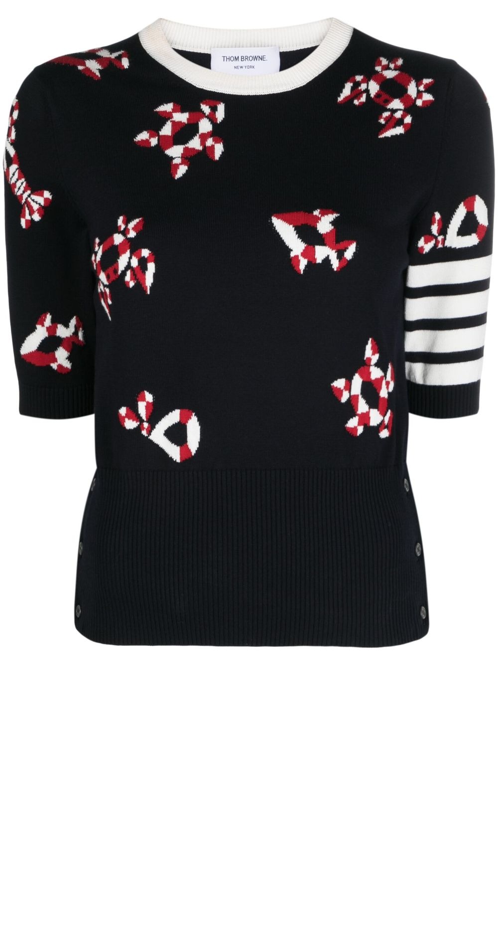 톰브라운 프린트 니트 톱