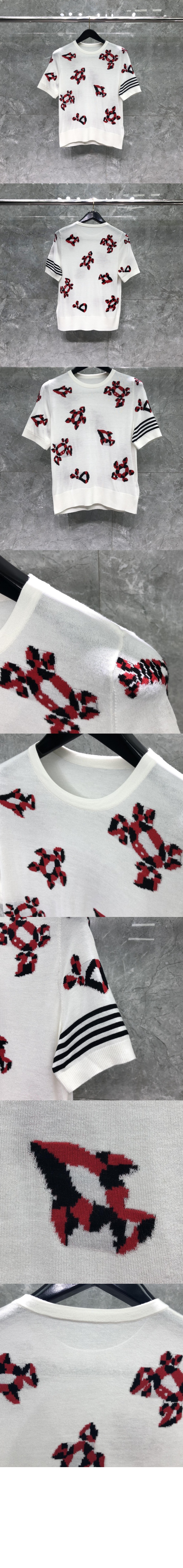 톰브라운 프린트 니트 톱