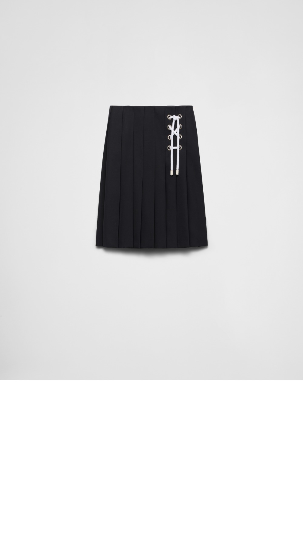 프라다 플리츠 개버딘 미디스커트