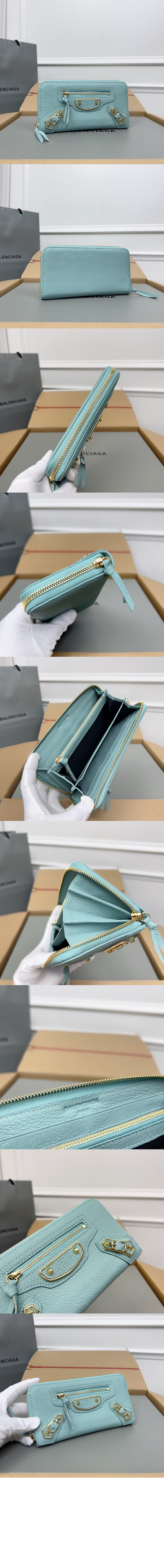 발렌시아가 보테가베네타 메탈릭 엣지 장지갑 390187