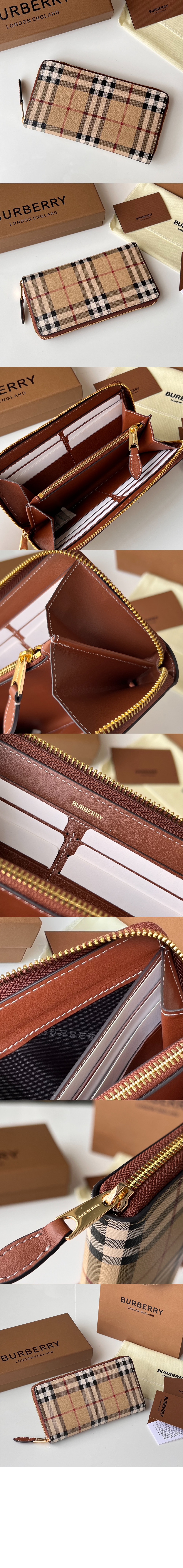 버버리 체크 지퍼 지갑 80705981