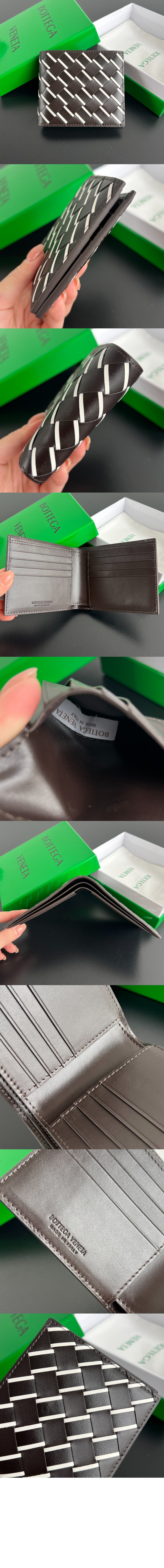 보테가베네타 인트레치아토 스트라이프 반지갑 퐁당 743211