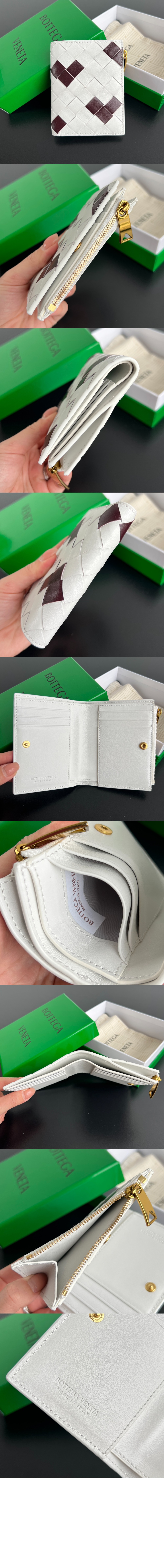 보테가베네타 바이 폴드 인트레치아토 스몰 지퍼 지갑 742330