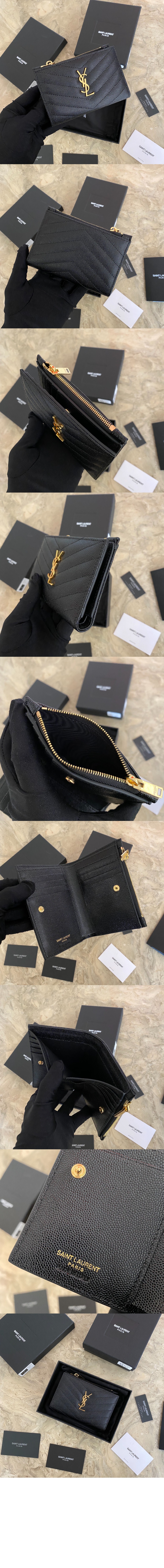 생로랑 투파트 지퍼 중지갑 575974