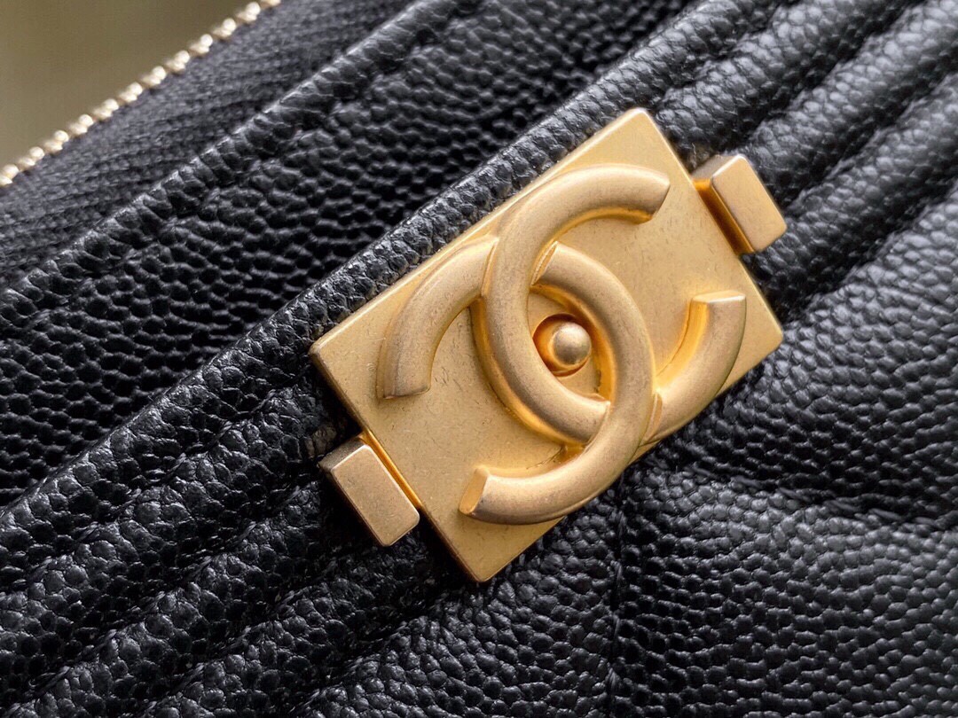 샤넬 슬림 장지갑 파우치 캐비어 금장 A81254