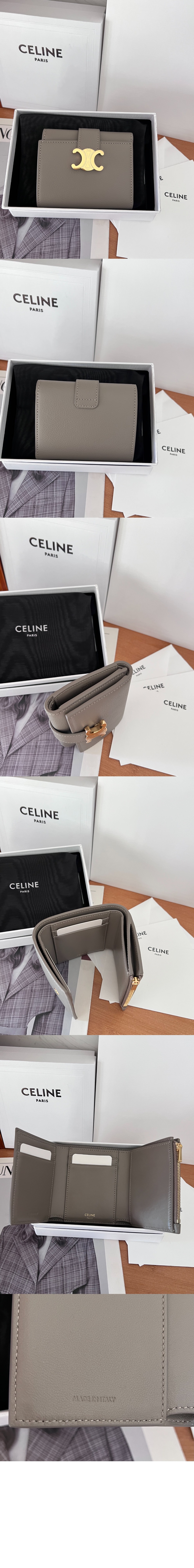 셀린느 니노 파인 스트랩 지갑 서플 그레인 카프스킨 10M963