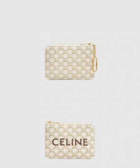 셀린느 동전 지갑 프린트 트리옹프 캔버스 10C662