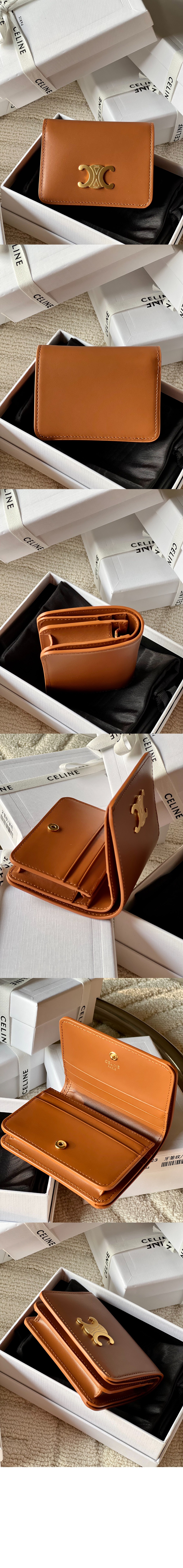 셀린느 트리옹프 컴팩트 지갑 샤이니 카프스킨 10K623