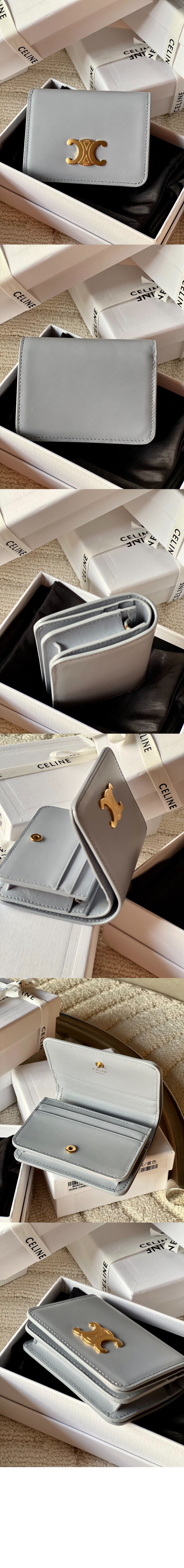 셀린느 트리옹프 컴팩트 지갑 샤이니 카프스킨 10K623